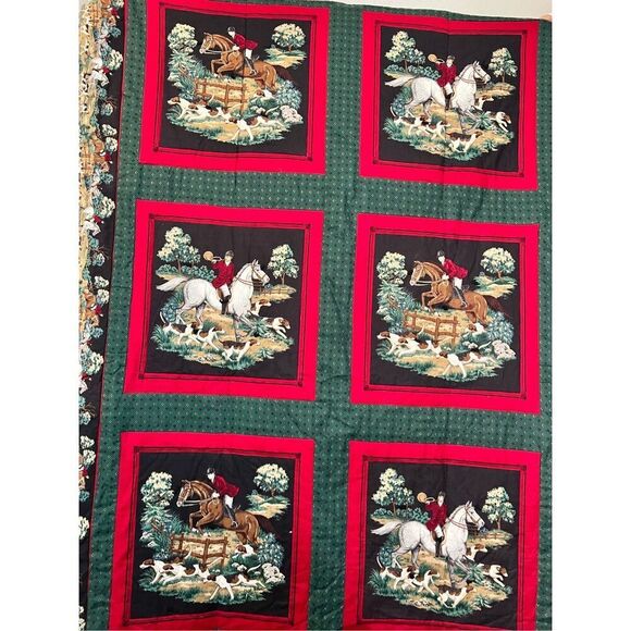 FOX HUNT HORSE EQUESTRIAN THEME Quilt Spread